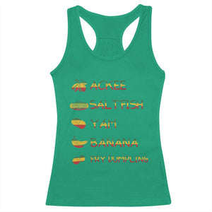 Jamaican National Dish Racerback Tank Top Ackee Saltfish Yardie Jamaican Culture Pride Apparel TS10 Irish Green Print Your Wear