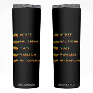 Jamaican National Dish Skinny Tumbler Ackee Saltfish Yardie Jamaican Culture Pride Apparel TS10 Black Print Your Wear