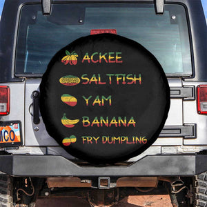 Jamaican National Dish Spare Tire Cover Ackee Saltfish Yardie Jamaican Culture Pride Apparel TS10 No hole Black Print Your Wear