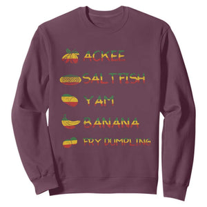 Jamaican National Dish Sweatshirt Ackee Saltfish Yardie Jamaican Culture Pride Apparel TS10 Maroon Print Your Wear