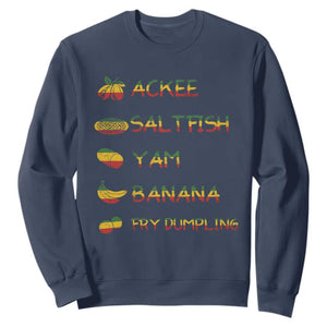 Jamaican National Dish Sweatshirt Ackee Saltfish Yardie Jamaican Culture Pride Apparel TS10 Navy Print Your Wear