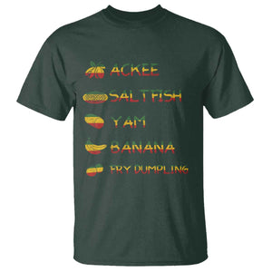 Jamaican National Dish T Shirt Ackee Saltfish Yardie Jamaican Culture Pride Apparel TS10 Dark Forest Green Print Your Wear