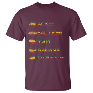 Jamaican National Dish T Shirt Ackee Saltfish Yardie Jamaican Culture Pride Apparel TS10 Maroon Print Your Wear