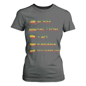 Jamaican National Dish T Shirt For Women Ackee Saltfish Yardie Jamaican Culture Pride Apparel TS10 Dark Heather Print Your Wear