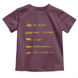 Jamaican National Dish Toddler T Shirt Ackee Saltfish Yardie Jamaican Culture Pride Apparel TS10 Maroon Print Your Wear