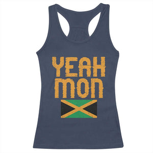 Yeah Mon Jamaican Pride Racerback Tank Top Jamaican Vacation Jamaica Reggae Roots TS10 Navy Print Your Wear