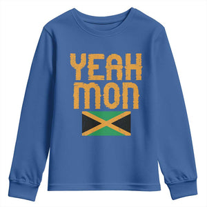 Yeah Mon Jamaican Pride Youth Sweatshirt Jamaican Vacation Jamaica Reggae Roots TS10 Royal Blue Print Your Wear