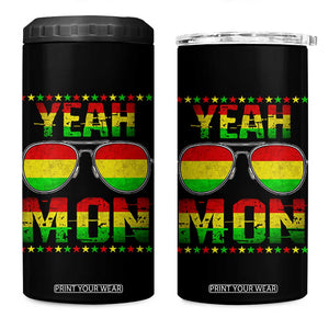 Yeah Mon Jamaican Pride 4 in 1 Can Cooler Tumbler Jamaican Vacation Jamaica Reggae Sunglasses TS10 One Size: 16 oz Black Print Your Wear