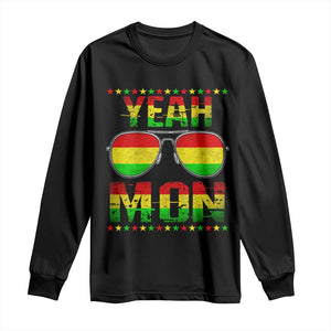 Yeah Mon Jamaican Pride Long Sleeve Shirt Jamaican Vacation Jamaica Reggae Sunglasses TS10 Black Print Your Wear