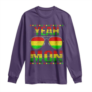 Yeah Mon Jamaican Pride Long Sleeve Shirt Jamaican Vacation Jamaica Reggae Sunglasses TS10 Purple Print Your Wear