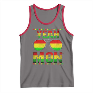 Yeah Mon Jamaican Pride Tank Top Jamaican Vacation Jamaica Reggae Sunglasses TS10 Deep Heather Red Print Your Wear