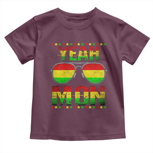 Yeah Mon Jamaican Pride Toddler T Shirt Jamaican Vacation Jamaica Reggae Sunglasses TS10 Maroon Print Your Wear