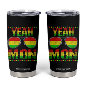 Yeah Mon Jamaican Pride Tumbler Cup Jamaican Vacation Jamaica Reggae Sunglasses TS10 Black Print Your Wear