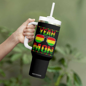 Yeah Mon Jamaican Pride Tumbler With Handle Jamaican Vacation Jamaica Reggae Sunglasses TS10 Print Your Wear