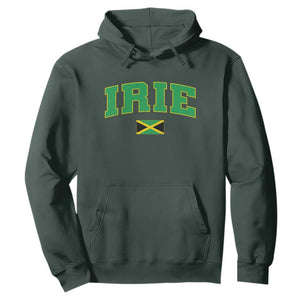 Irie Jamaican Rasta Hoodie Funny Jamaica Jamaican Flag Rasta Reggae Roots TS10 Dark Forest Green Print Your Wear