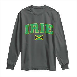 Irie Jamaican Rasta Long Sleeve Shirt Funny Jamaica Jamaican Flag Rasta Reggae Roots TS10 Dark Heather Print Your Wear