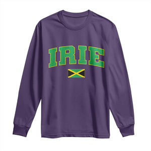 Irie Jamaican Rasta Long Sleeve Shirt Funny Jamaica Jamaican Flag Rasta Reggae Roots TS10 Purple Print Your Wear