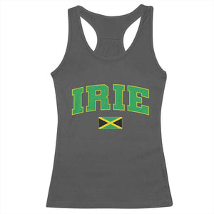 Irie Jamaican Rasta Racerback Tank Top Funny Jamaica Jamaican Flag Rasta Reggae Roots TS10 Dark Heather Print Your Wear