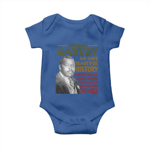 Marcus Garvey Quote Baby Onesie Black History Month TS10 Royal Blue Print Your Wear