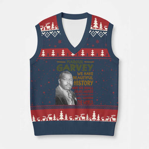 Marcus Garvey Quote V-Neck Knit Sweater Vest Black History Month TS10 Navy Red Print Your Wear