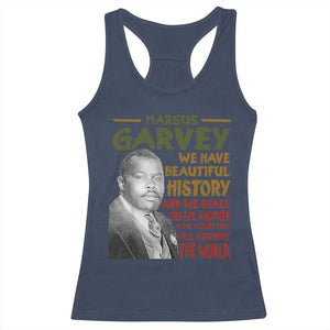 Marcus Garvey Quote Racerback Tank Top Black History Month TS10 Navy Print Your Wear