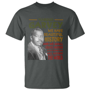 Marcus Garvey Quote T Shirt Black History Month TS10 Dark Heather Print Your Wear