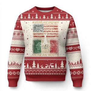American Grown Mexican Roots Ugly Christmas Sweater Retro Mexico America Flag TS10 Beige Red Print Your Wear
