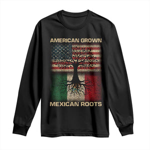 American Grown Mexican Roots Long Sleeve Shirt Retro Mexico America Flag TS10 Black Print Your Wear