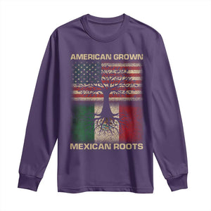 American Grown Mexican Roots Long Sleeve Shirt Retro Mexico America Flag TS10 Purple Print Your Wear
