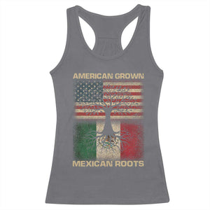American Grown Mexican Roots Racerback Tank Top Retro Mexico America Flag TS10 Charcoal Print Your Wear