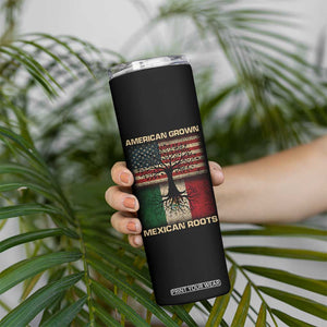 American Grown Mexican Roots Skinny Tumbler Retro Mexico America Flag TS10 Print Your Wear