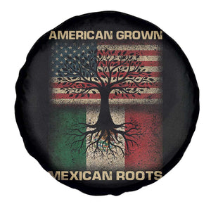 American Grown Mexican Roots Spare Tire Cover Retro Mexico America Flag TS10 Print Your Wear