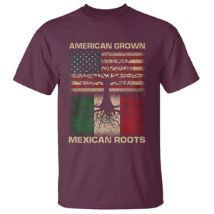 American Grown Mexican Roots T Shirt Retro Mexico America Flag TS10 Maroon Print Your Wear