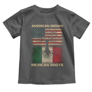 American Grown Mexican Roots Toddler T Shirt Retro Mexico America Flag TS10 Dark Heather Print Your Wear