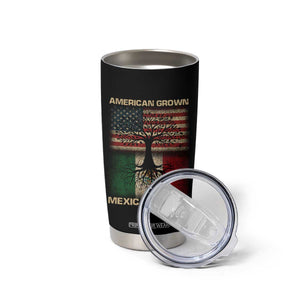 American Grown Mexican Roots Tumbler Cup Retro Mexico America Flag TS10 Print Your Wear