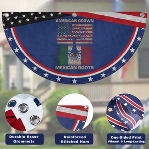 American Grown Mexican Roots Patriotic Fan Flag Retro Mexico America Flag