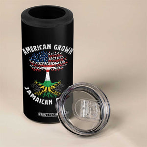 American Grown Jamaican Roots 4 in 1 Can Cooler Tumbler Retro USA Jamaica Flag TS10 Print Your Wear