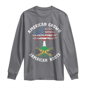 American Grown Jamaican Roots Long Sleeve Shirt Retro USA Jamaica Flag TS10 Charcoal Print Your Wear