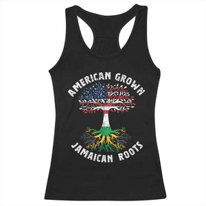 American Grown Jamaican Roots Racerback Tank Top Retro USA Jamaica Flag TS10 Black Print Your Wear