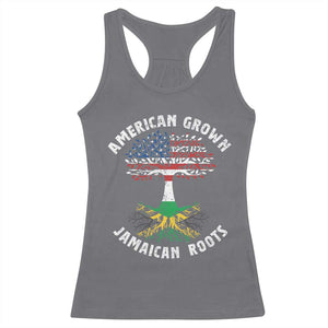 American Grown Jamaican Roots Racerback Tank Top Retro USA Jamaica Flag TS10 Charcoal Print Your Wear