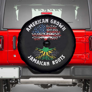 American Grown Jamaican Roots Spare Tire Cover Retro USA Jamaica Flag TS10 Black Print Your Wear