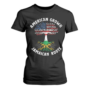 American Grown Jamaican Roots T Shirt For Women Retro USA Jamaica Flag TS10 Black Print Your Wear