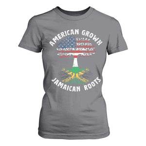American Grown Jamaican Roots T Shirt For Women Retro USA Jamaica Flag TS10 Charcoal Print Your Wear