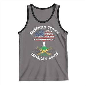 American Grown Jamaican Roots Tank Top Retro USA Jamaica Flag TS10 Deep Heather Black Print Your Wear