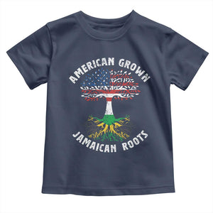 American Grown Jamaican Roots Toddler T Shirt Retro USA Jamaica Flag TS10 Navy Print Your Wear