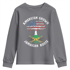 American Grown Jamaican Roots Youth Sweatshirt Retro USA Jamaica Flag TS10 Charcoal Print Your Wear