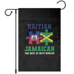 Haitian Jamaican Roots Garden Flag Haiti Jamaica Combo Puzzle TS10 Black Print Your Wear