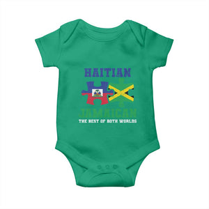 Haitian Jamaican Roots Baby Onesie Haiti Jamaica Combo Puzzle TS10 Irish Green Print Your Wear