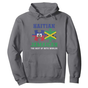 Haitian Jamaican Roots Hoodie Haiti Jamaica Combo Puzzle TS10 Charcoal Print Your Wear