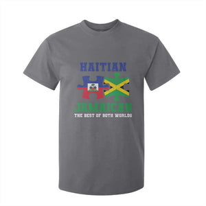 Haitian Jamaican Roots T Shirt For Kid Haiti Jamaica Combo Puzzle TS10 Charcoal Print Your Wear